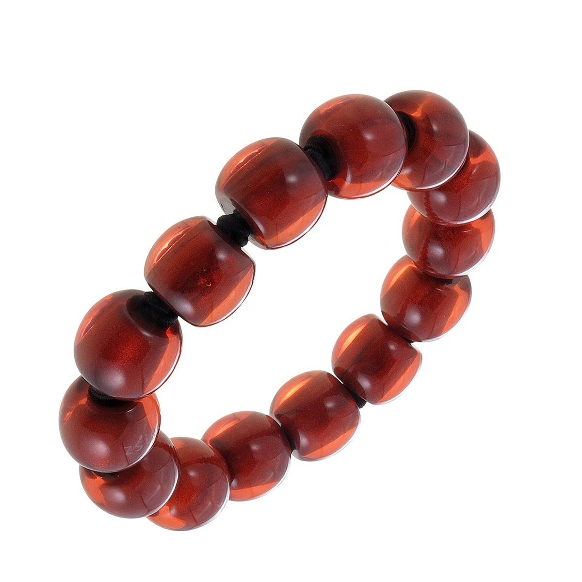 bracelet COLOURFULBEADS 14beads elastic, red