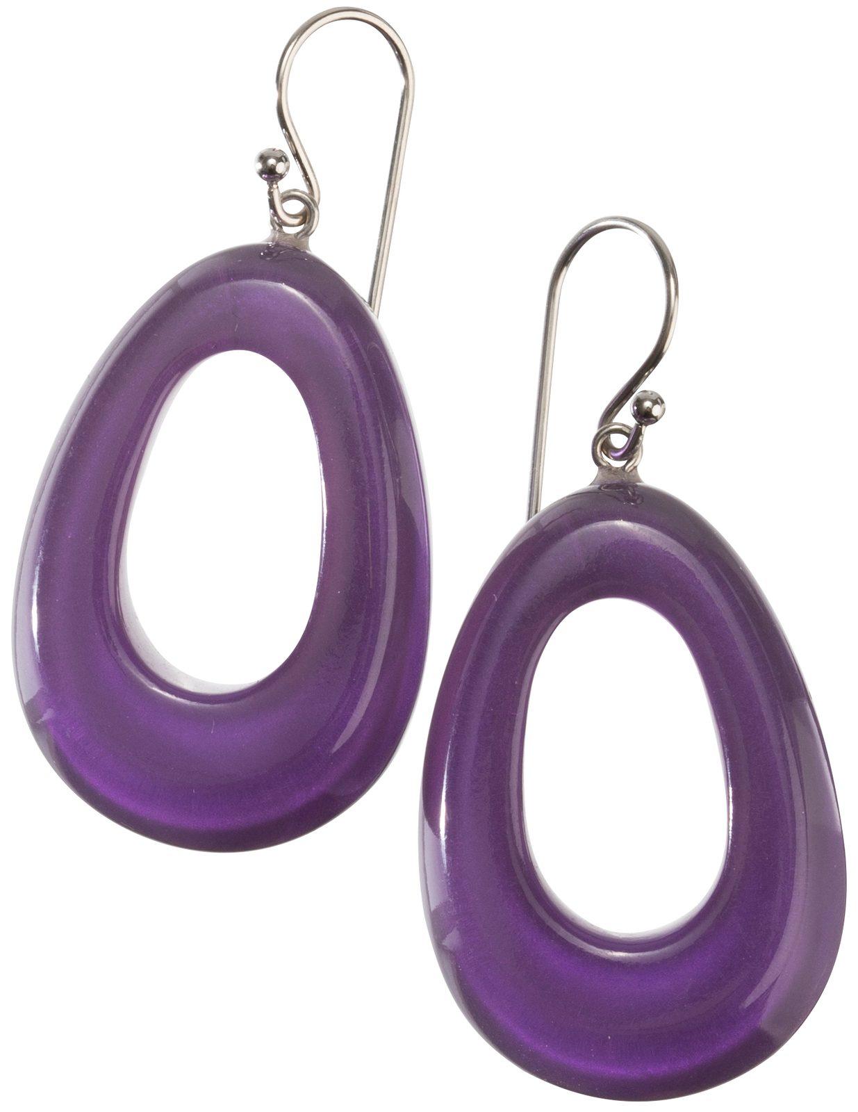 earring COLOURFULSTATEMENT 1bead shorthook, purple