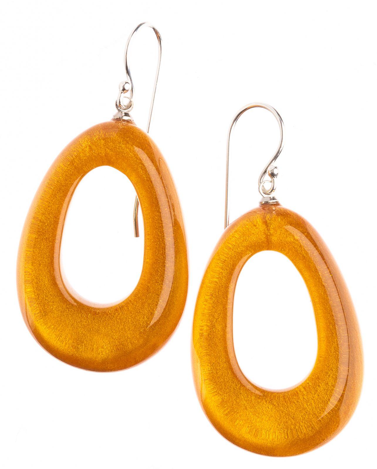 earring COLOURFULSTATEMENT 1bead shorthook, orange