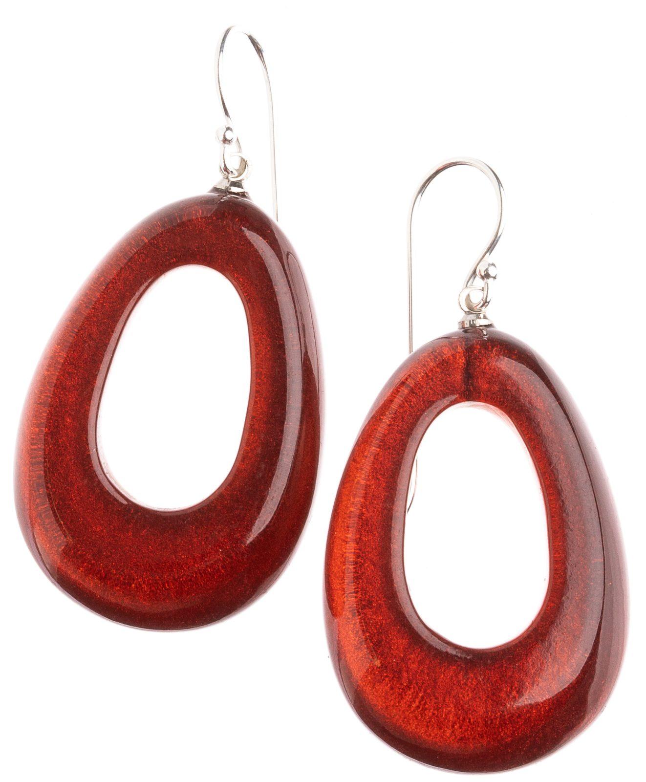 earring COLOURFULSTATEMENT 1bead shorthook, red