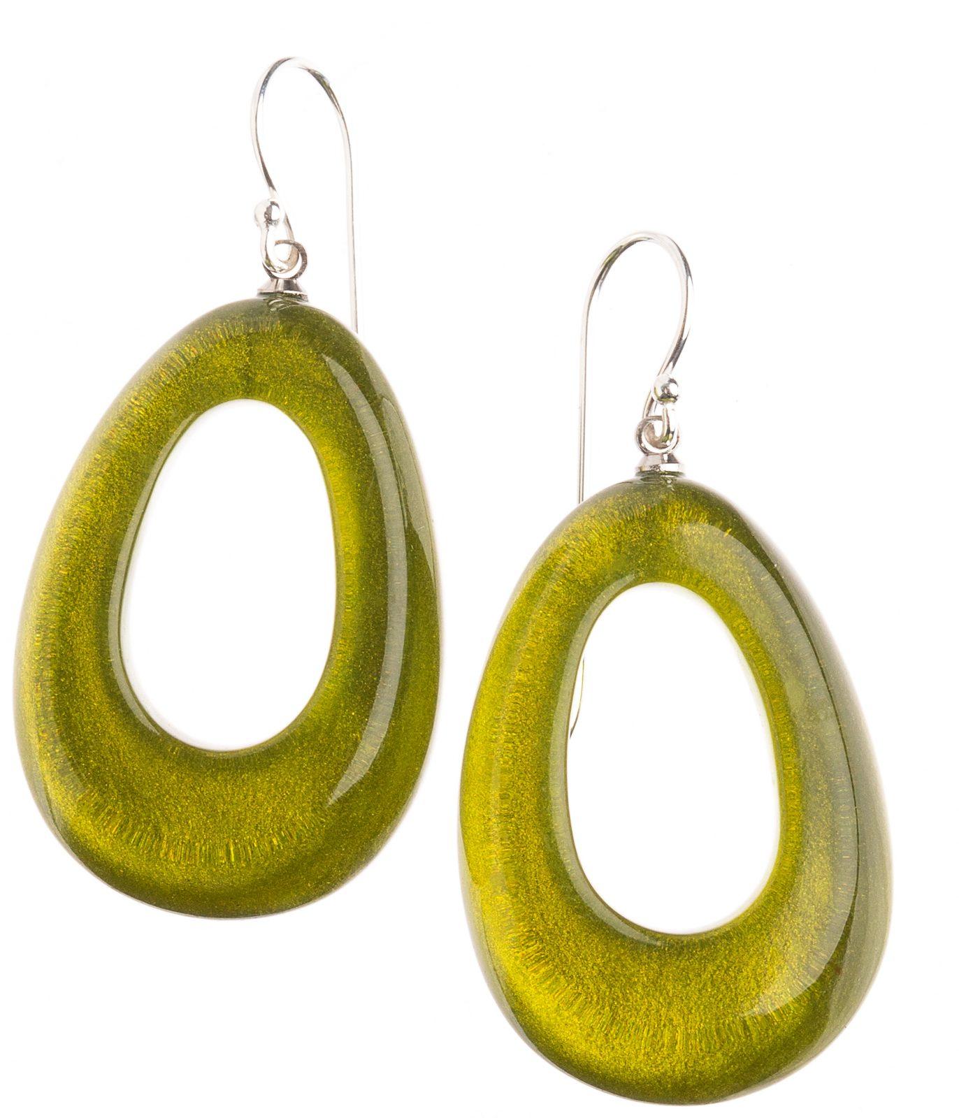 earring COLOURFULSTATEMENT 1bead shorthook, green