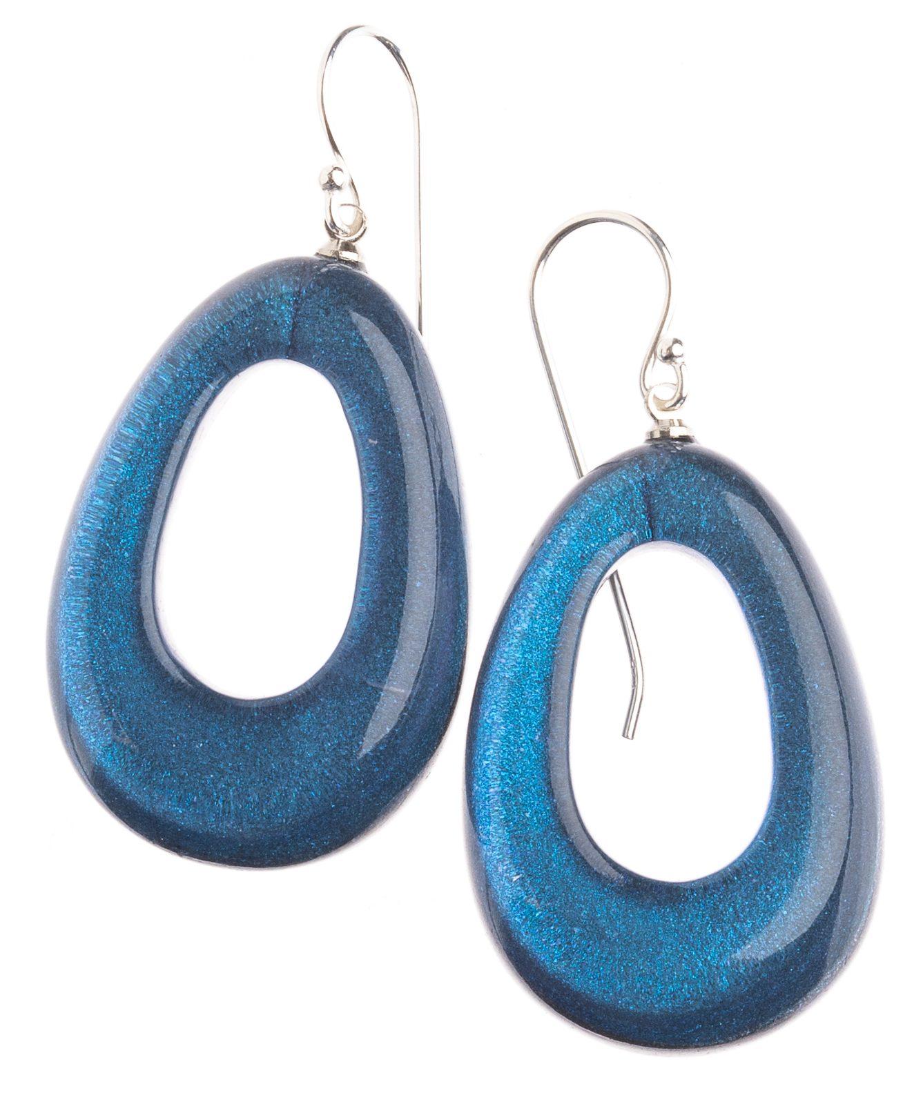 earring COLOURFULSTATEMENT 1bead shorthook, blue