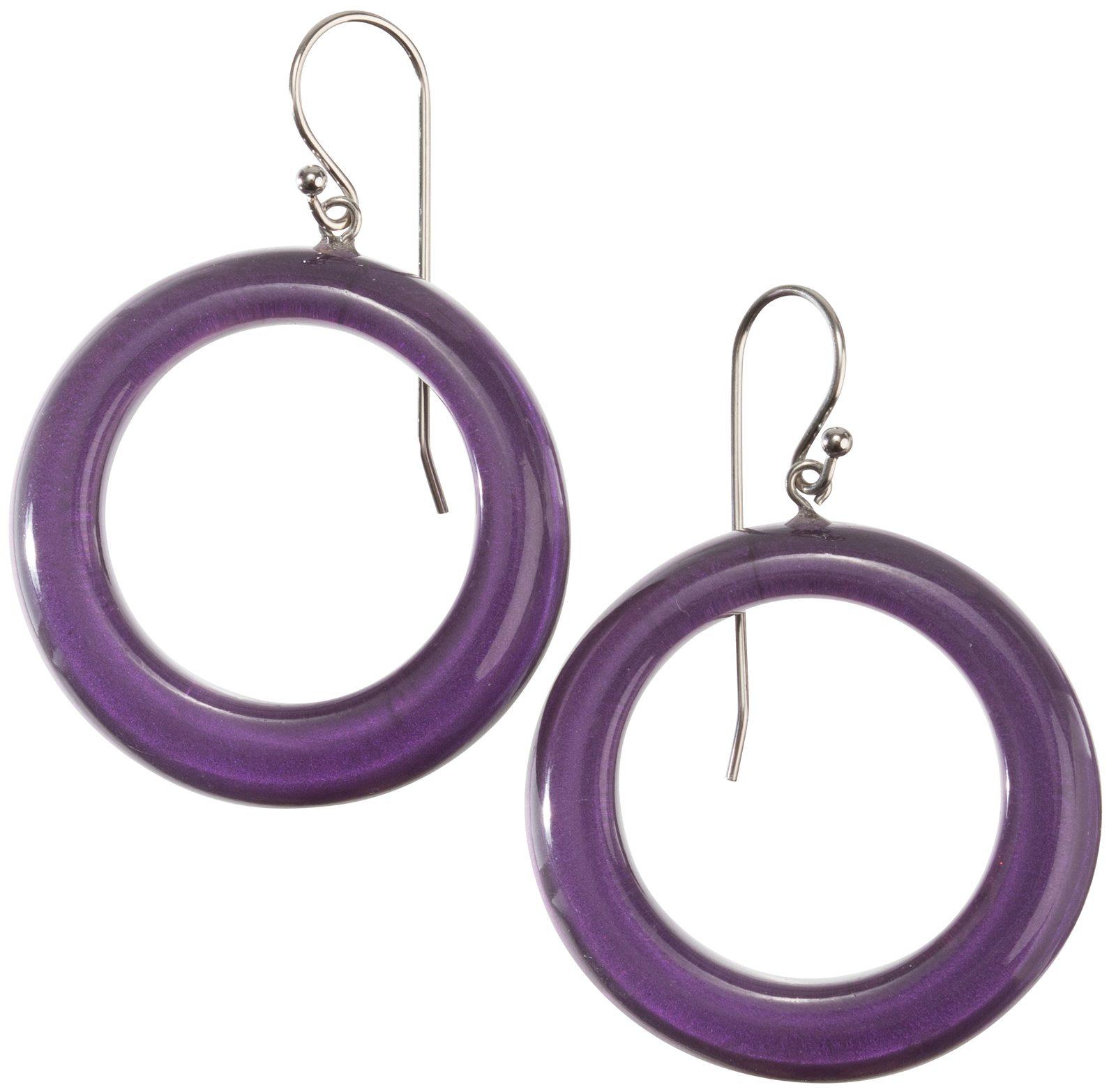 earring COLOURFULSTATEMENT 1bead shorthook, purple