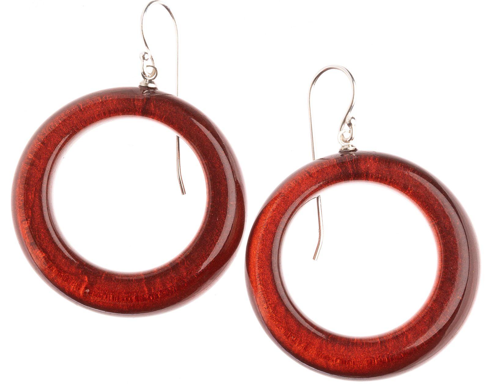 earring COLOURFULSTATEMENT 1bead shorthook, red