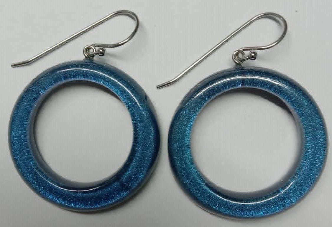 earring COLOURFULSTATEMENT 1bead shorthook, blue