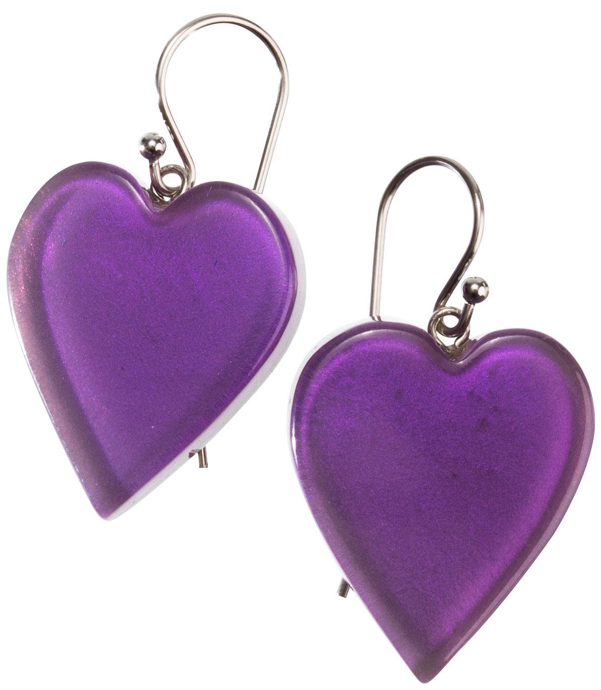 earring COLOURFUL STATEMENT 1bead shorthook, purple