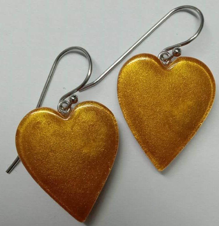 earring COLOURFUL STATEMENT 1bead shorthook, orange