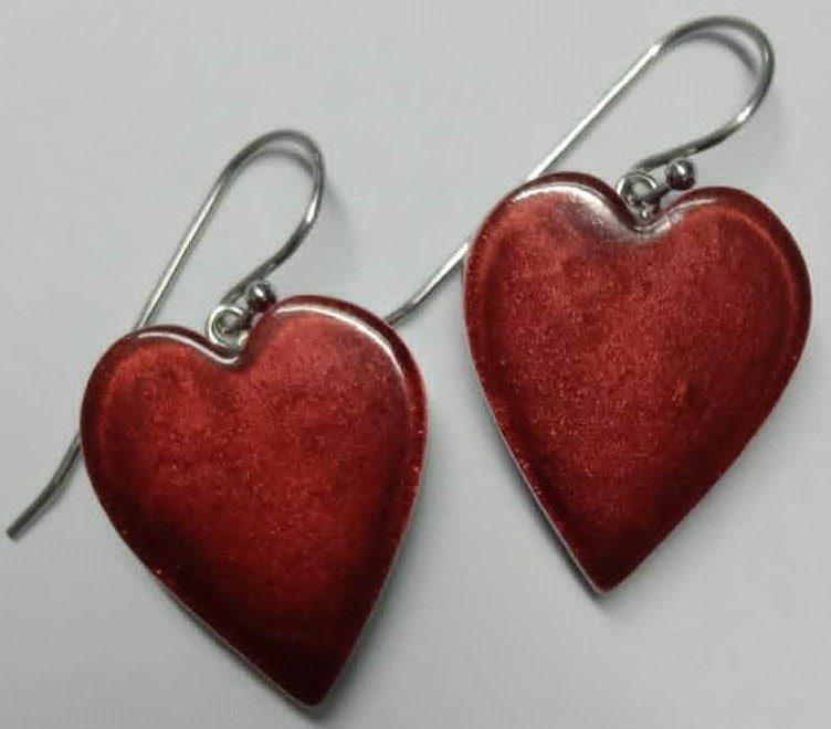 earring COLOURFUL STATEMENT 1bead shorthook, red