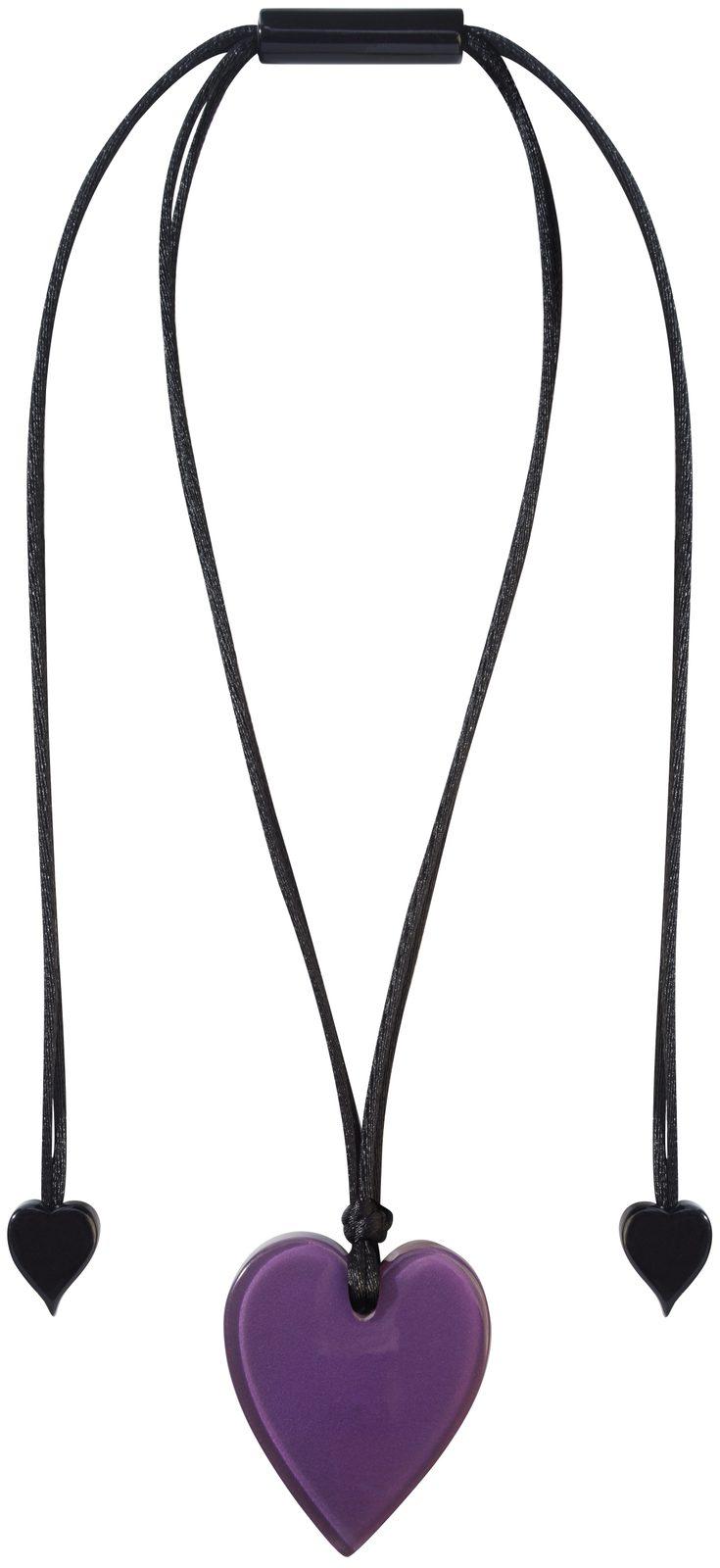 pendant HEART 1bead adjust, purple