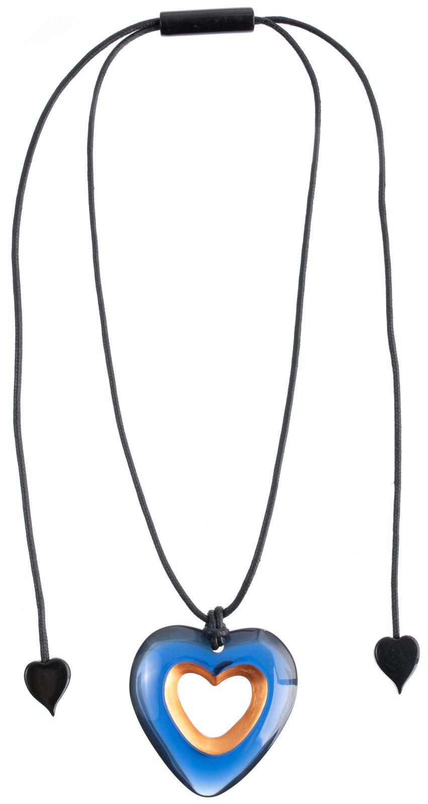 pendant CRESCENCE 1bead adjustable, blue