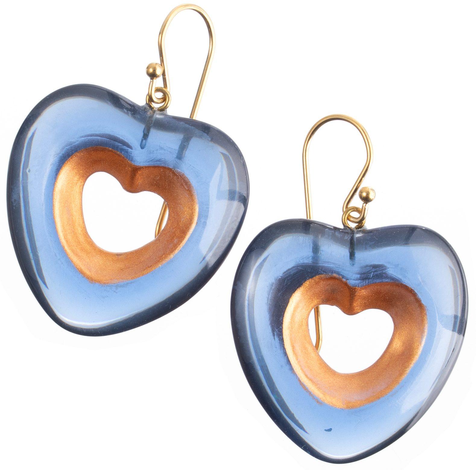 earring CRESCENCE 1bead shorthook, blue
