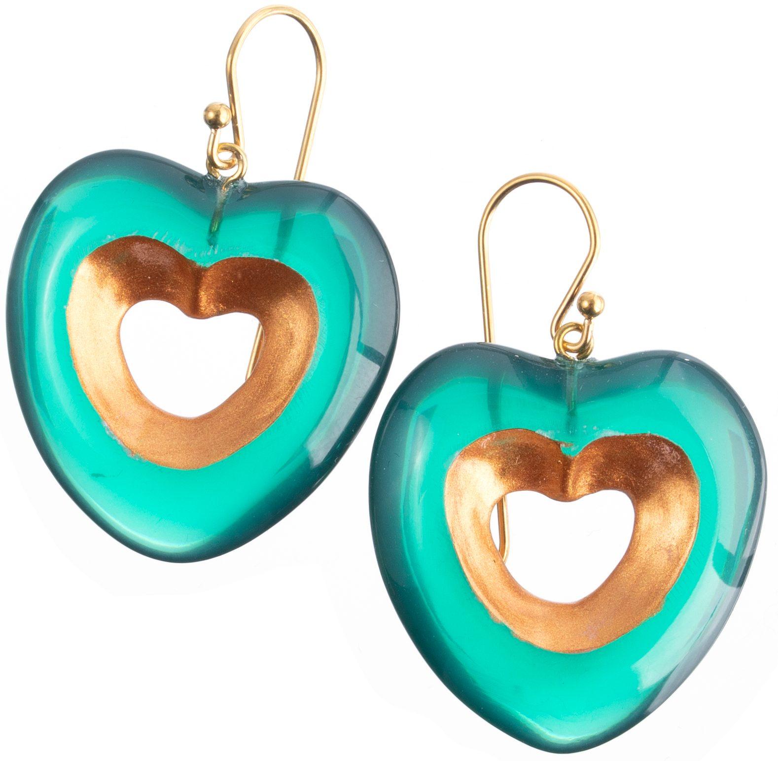earring CRESCENCE 1bead shorthook, emerald