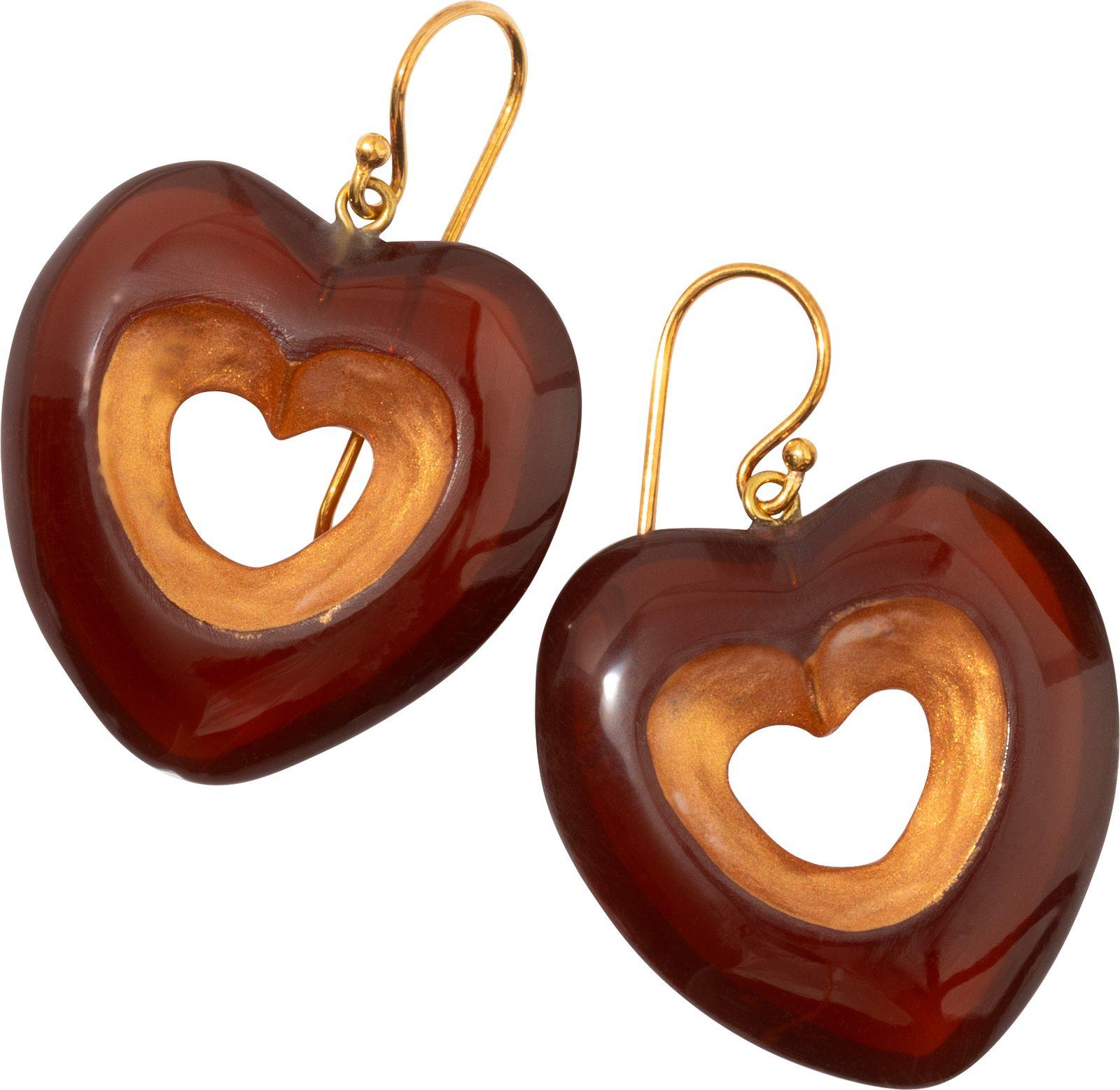 earring CRESCENCE 1bead shorthook, maroon