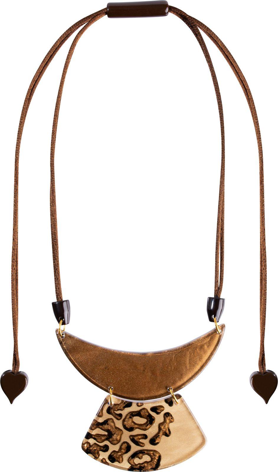 AUTUMN 2-Bead Adjustable Necklace — Metallic Copper Maroon