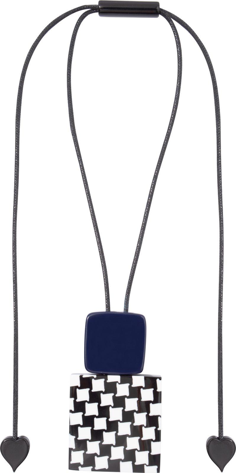 pendant NOVEMBER 2beads adjustable, navy