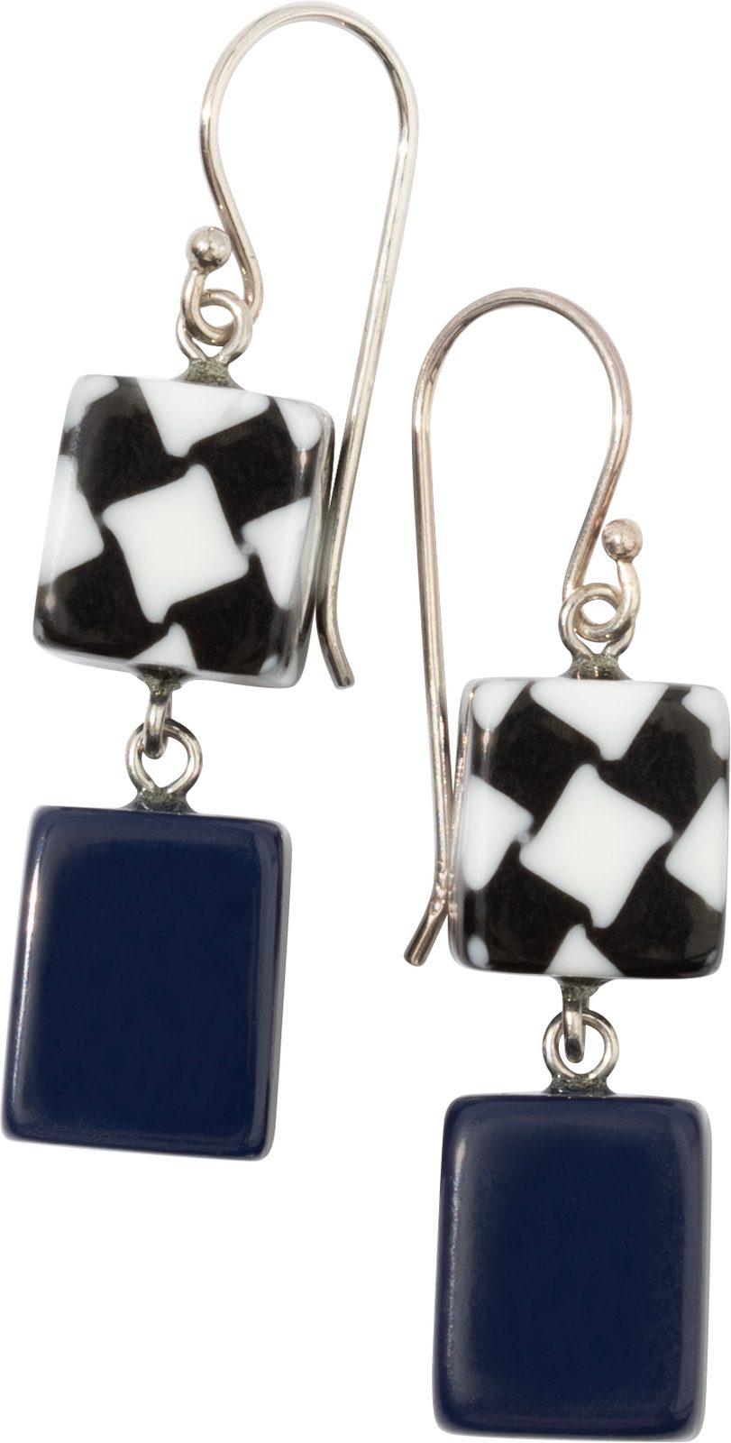 earring NOVEMBER 2beads shorthook, navy