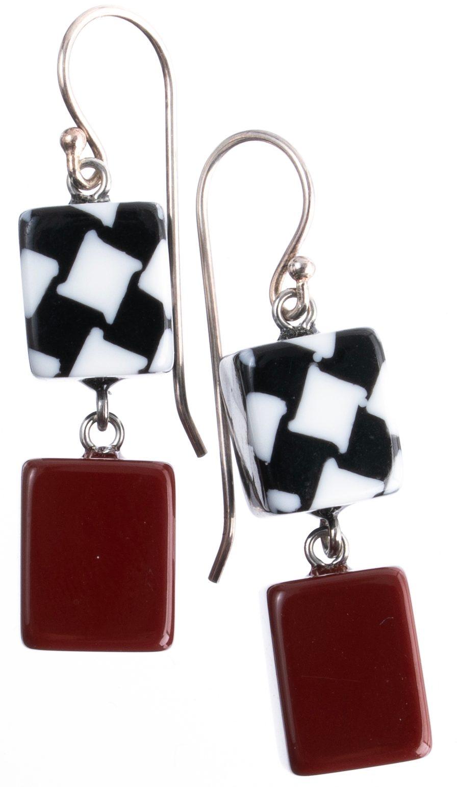 earring NOVEMBER 2beads shorthook, red