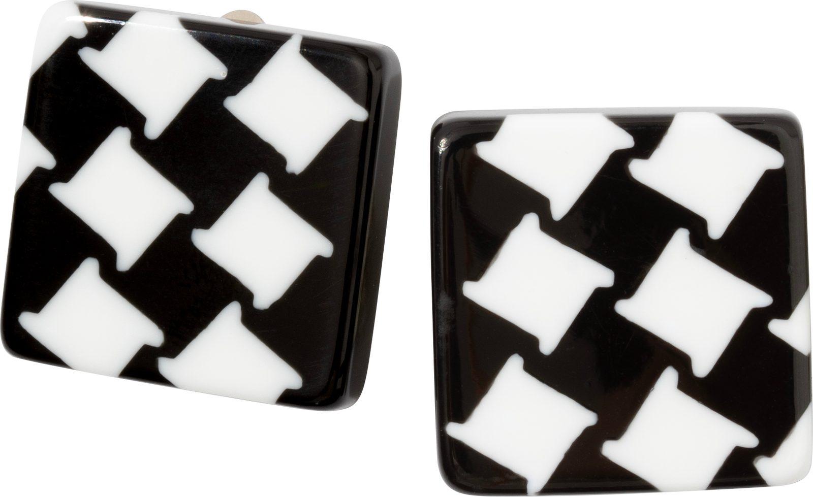 earring NOVEMBER 1bead clip, white/black