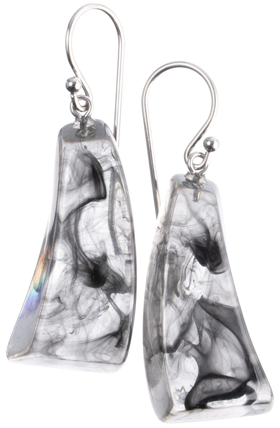earring EMOCION 1bead adjustable, black