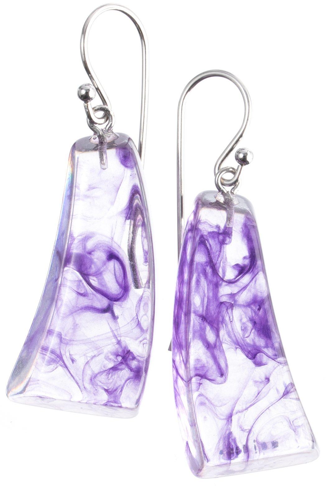 earring EMOCION 1bead adjustable, purple