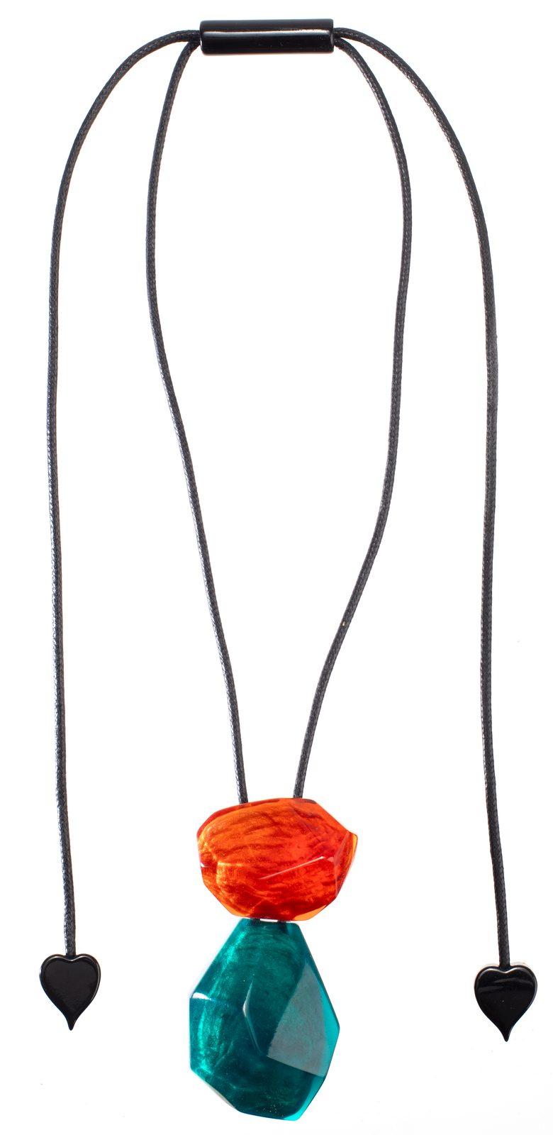 pendant ROCK CANDY 2beads adjustable, ROC5