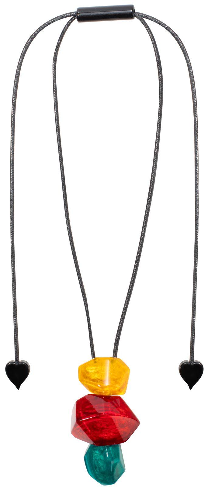 pendant ROCK CANDY 3beads adjustable, MIX3