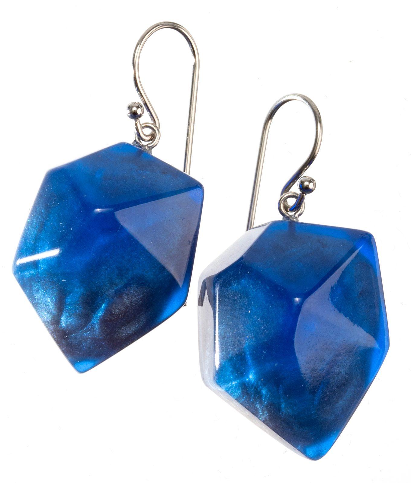 earring ROCK CANDY 1bead shorthook, blue