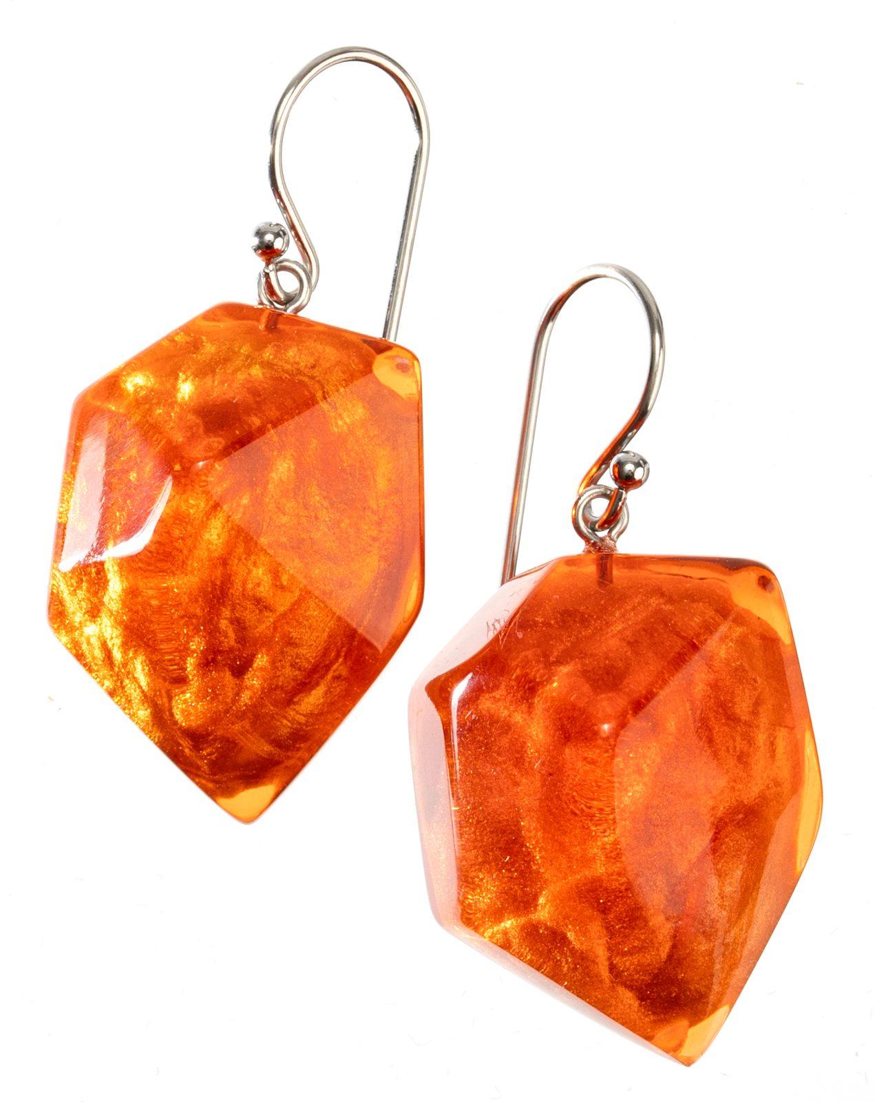 earring ROCK CANDY 1bead shorthook, orange