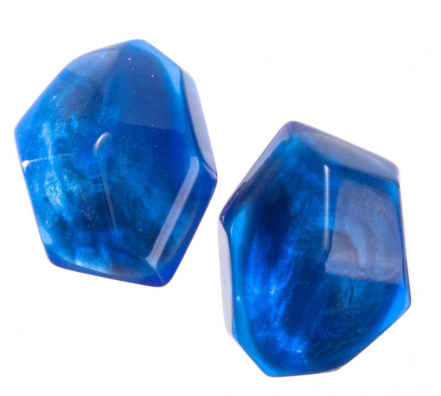 earring ROCK CANDY 1bead clip, blue