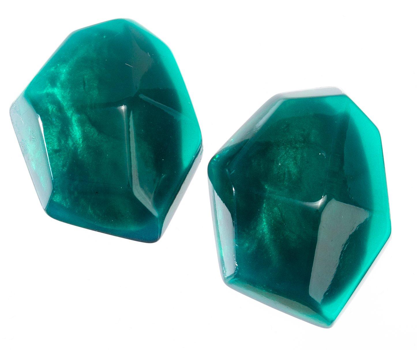 earring ROCK CANDY 1bead clip, green