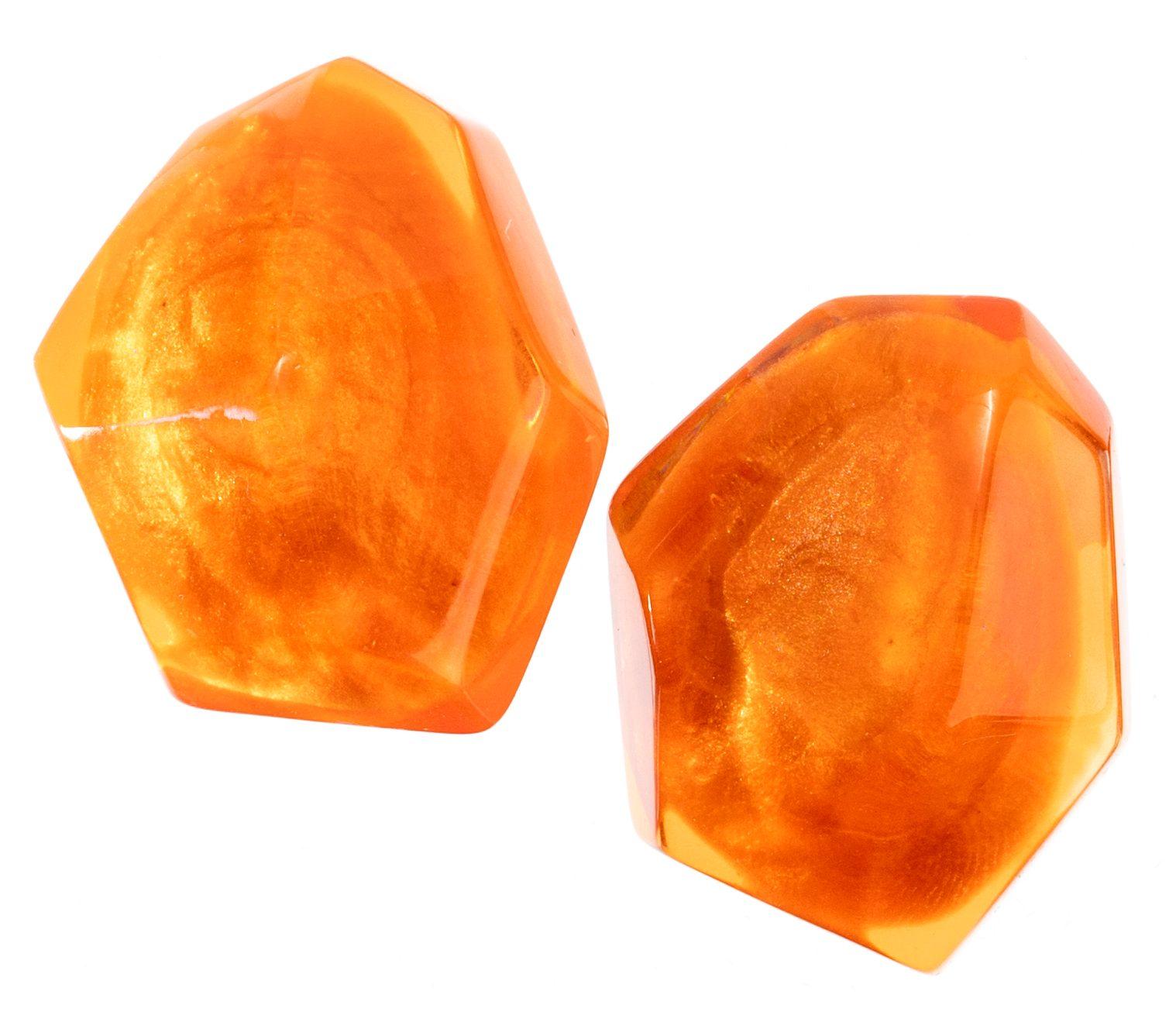 earring ROCK CANDY 1bead clip, orange