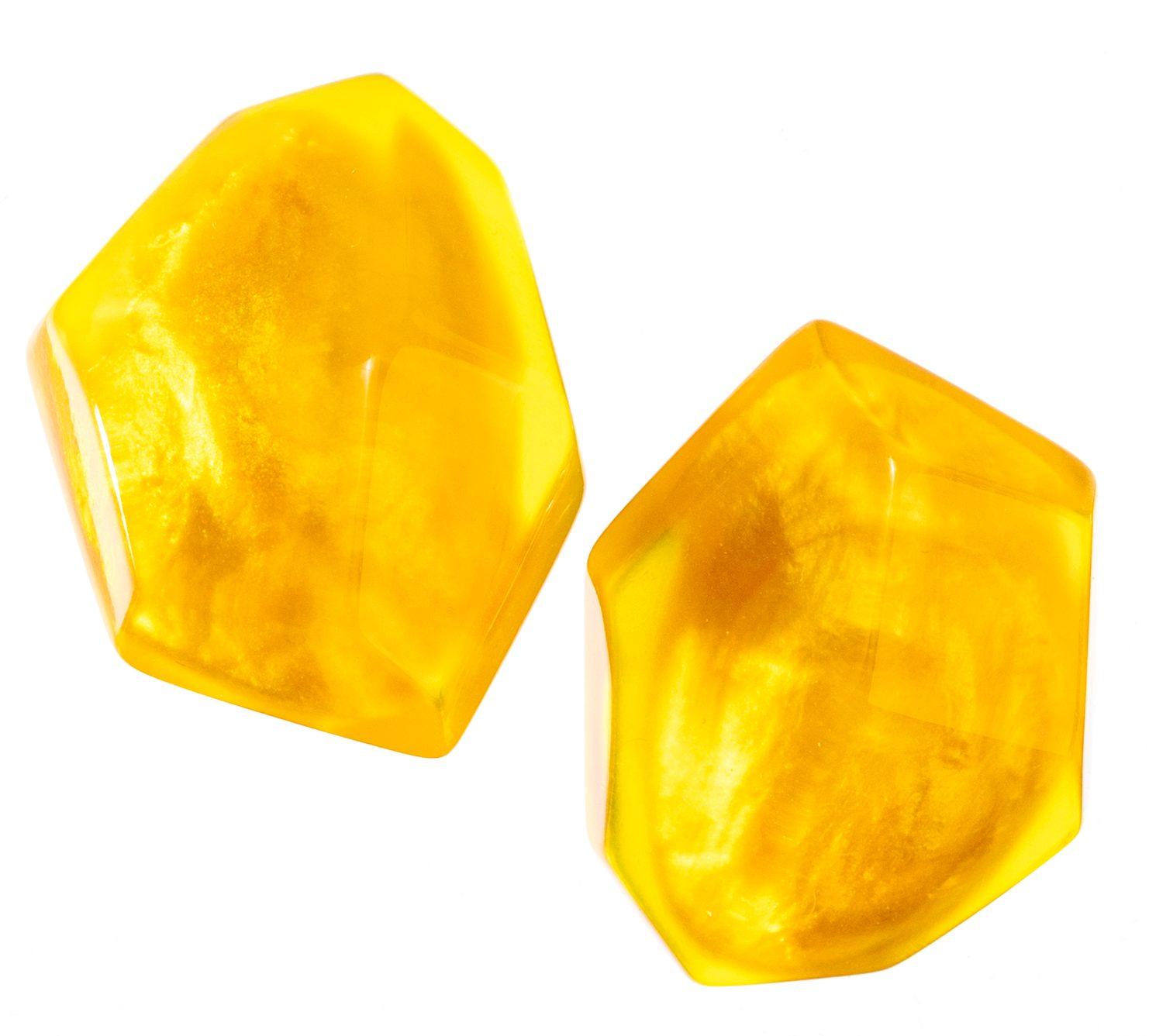 earring ROCK CANDY 1bead clip, yellow