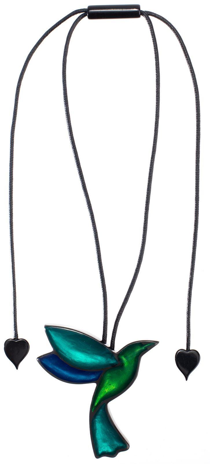 PARADISE 1-Bead Adjustable Pendant — Blue/Purple bird