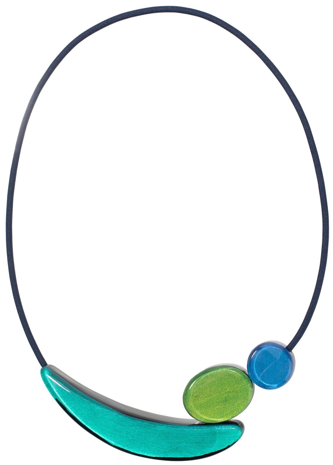 necklace LIBRA 3beads magnet, combination blue