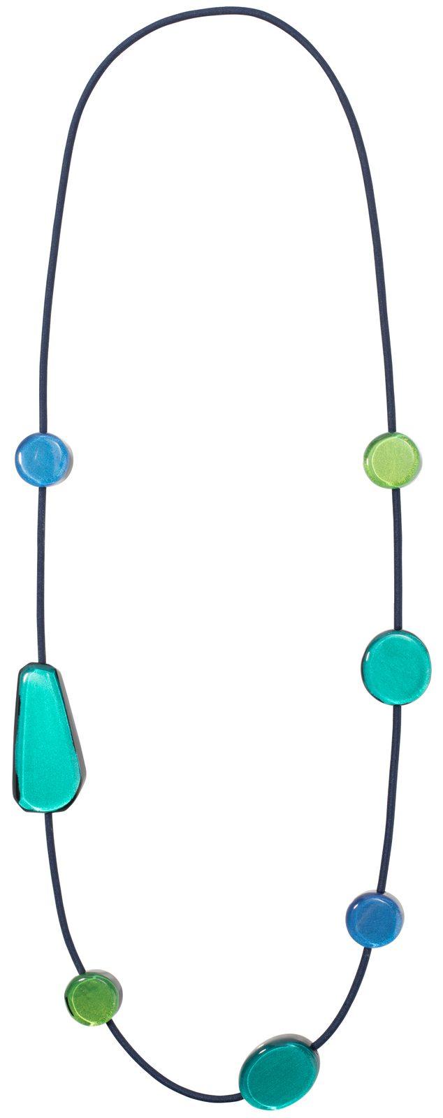 LIBRA 7-Bead Combination Necklace — Blue / Green / Teal