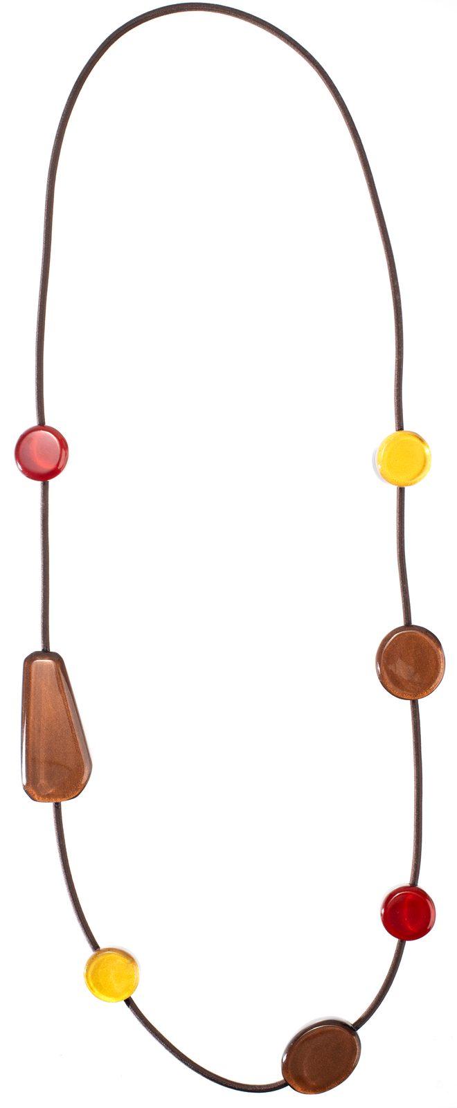 necklace LIBRA 7beads combination gold/red