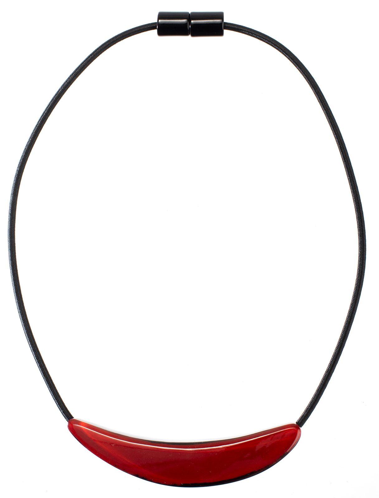 necklace LIBRA 3beads magnet, combination gold/red