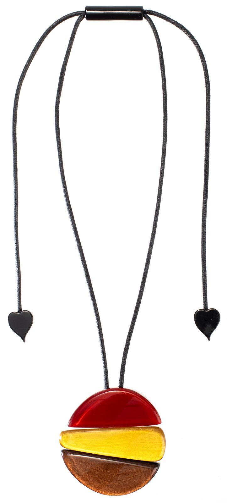 pendant LIBRA 3beads adjustable, combination gold/red