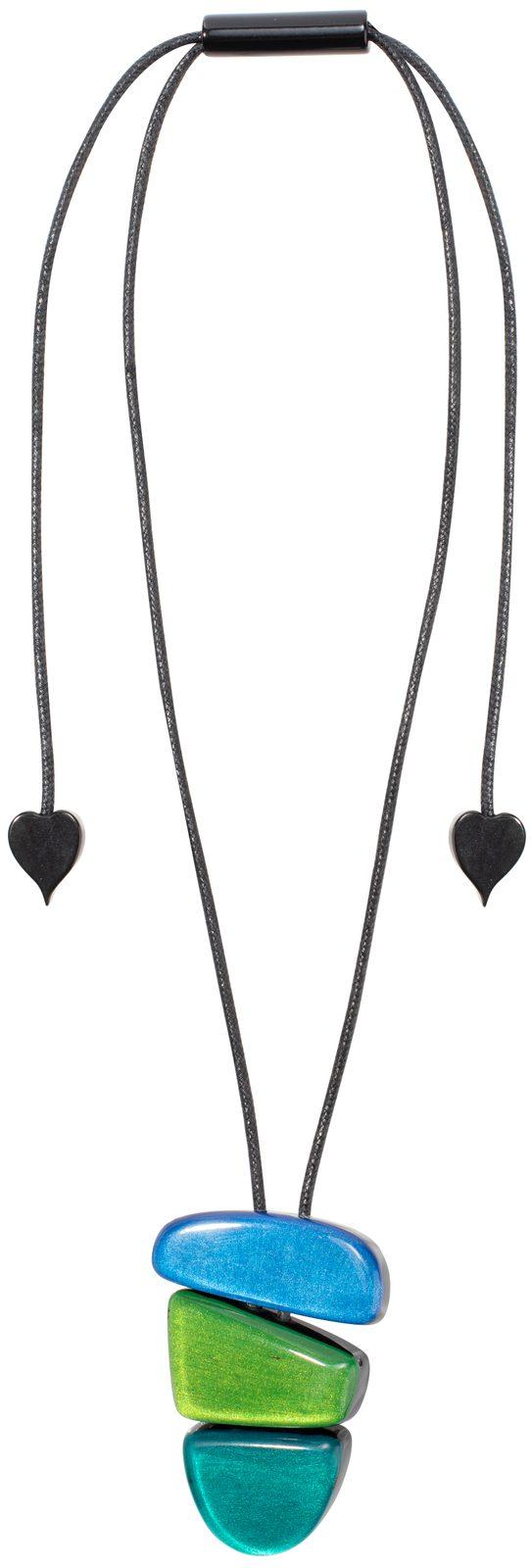 pendant LIBRA 3beads adjustable, combination blue