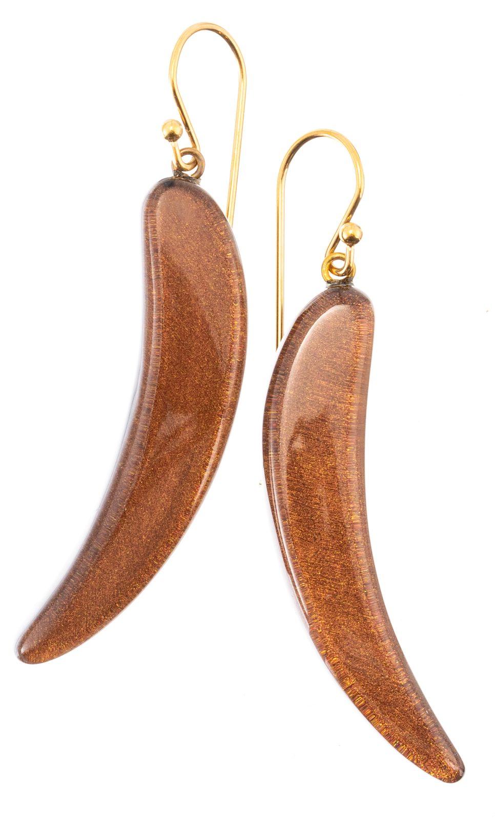 earring LIBRA 1bead shorthook, brown
