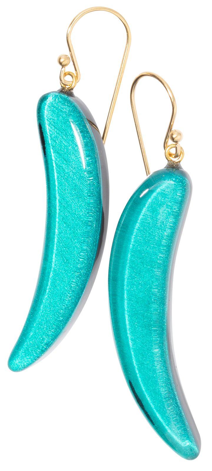 earring LIBRA 1bead shorthook, teal