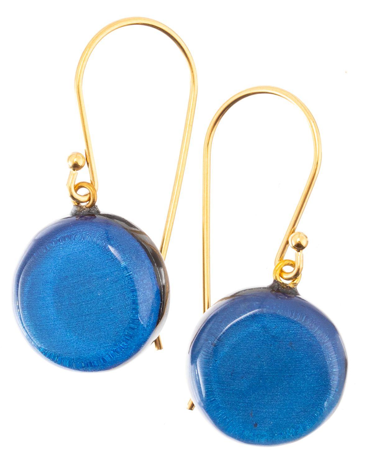 earring LIBRA 1bead shorthook, blue