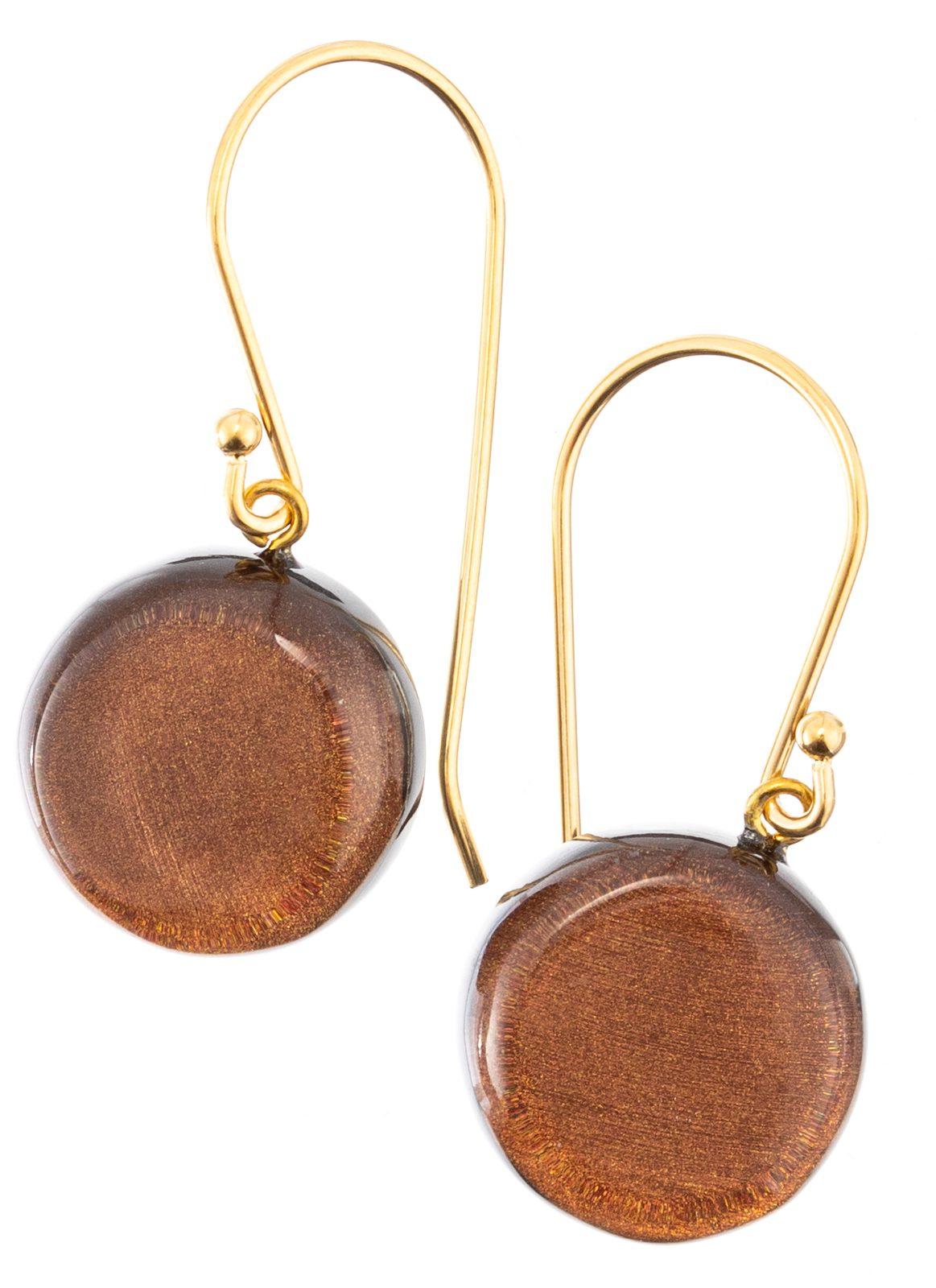 earring LIBRA 1bead shorthook, brown