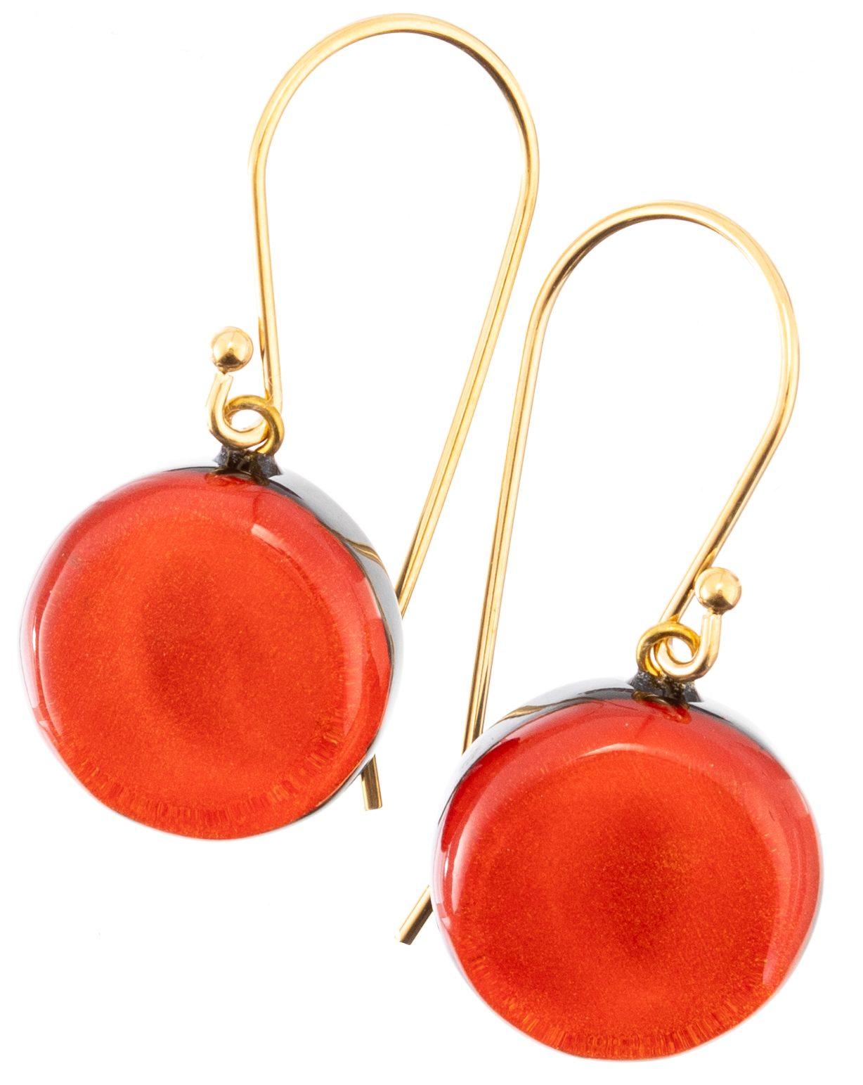 earring LIBRA 1bead shorthook, orange
