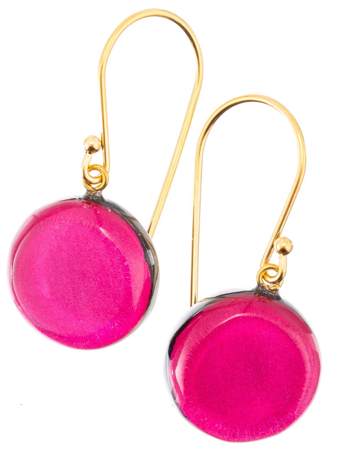 earring LIBRA 1bead shorthook, pink