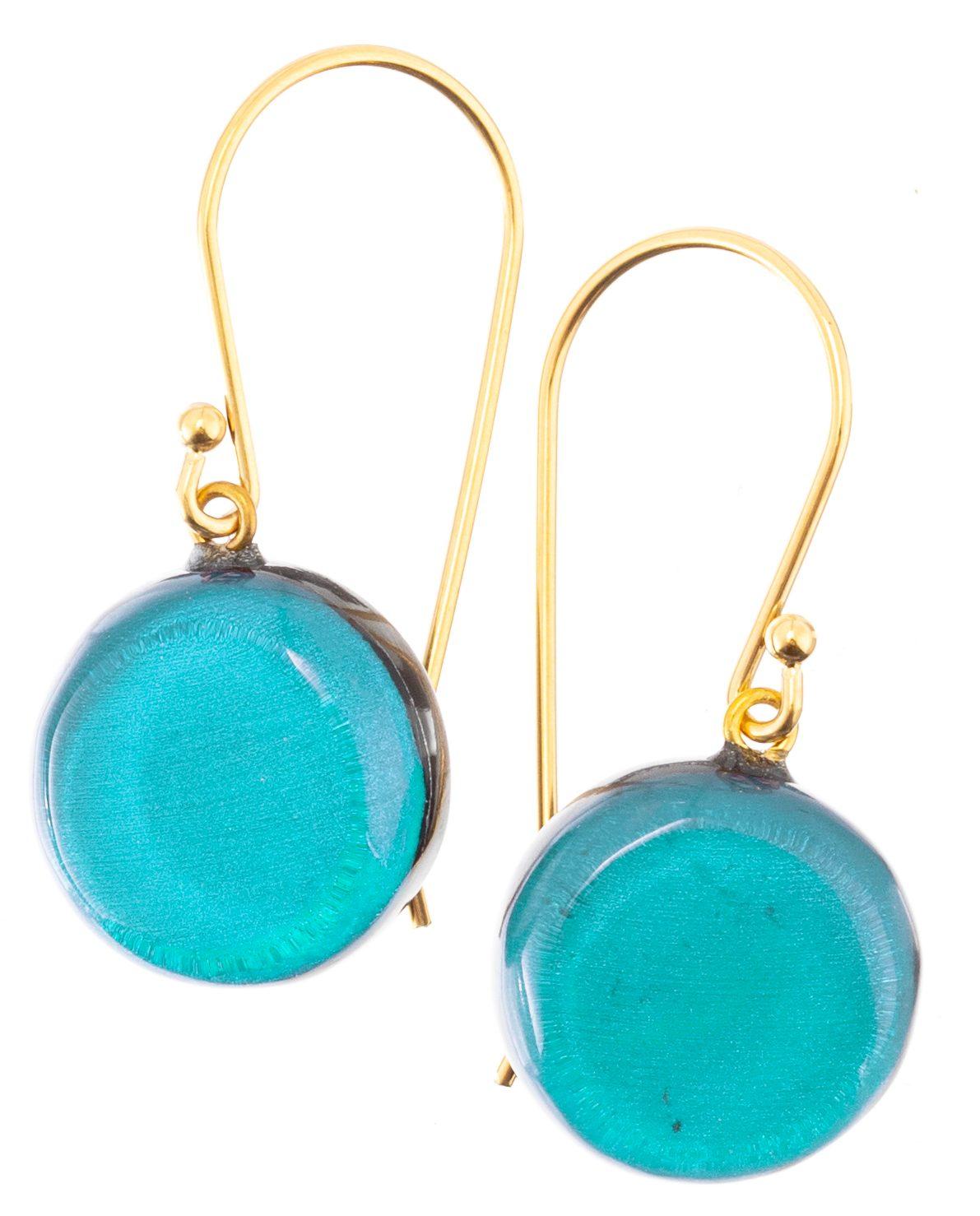 earring LIBRA 1bead shorthook, teal